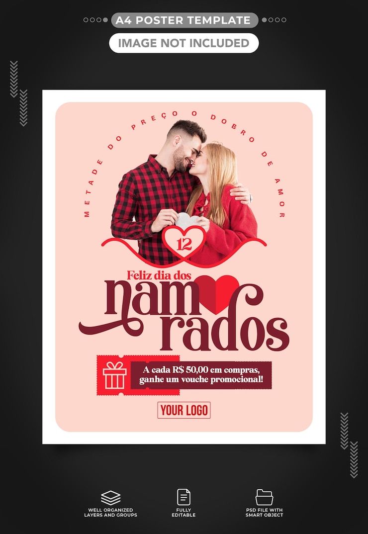 PSD promoção de mídia social a4 feliz dia dos namorados