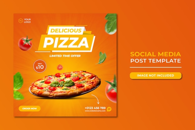 Promoção de mídia social de alimentos e modelo de design de postagem de banner do instagram