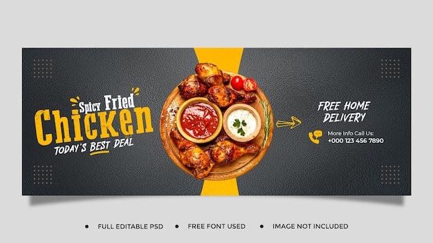Promoção de mídia social de alimentos e modelo de design de postagem de banner do Instagram