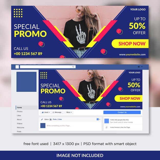 Promoção de moda para capa do facebook