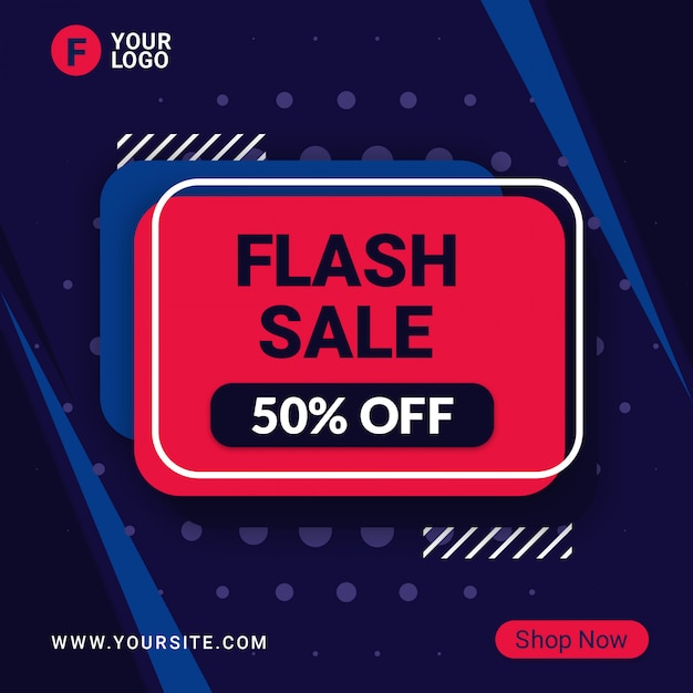 Promoção de modelo de banner de desconto de venda em flash