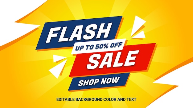 Promoção de modelo de banner de desconto de venda em flash