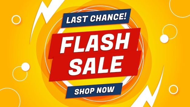 Promoção de modelo de banner de desconto de venda em flash