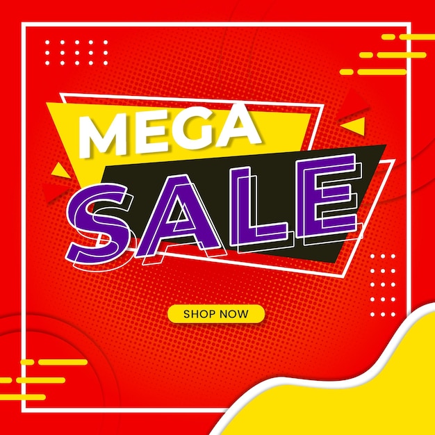 Promoção de modelo de banner de mega venda