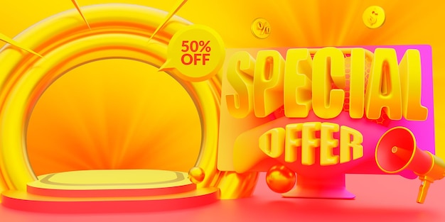 Promoção de modelo de banner de venda oferta especial