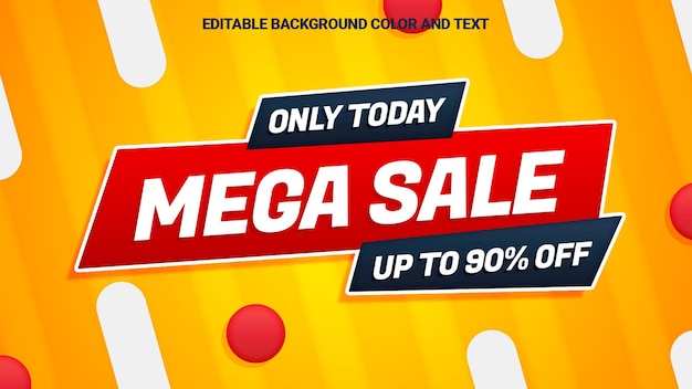 Promoção de modelo de banner mega desconto de venda