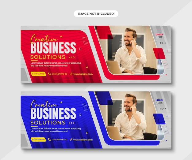 Promoção de negócios e modelo de capa corporativa do facebook design de postagem de banner relacionado a negócios