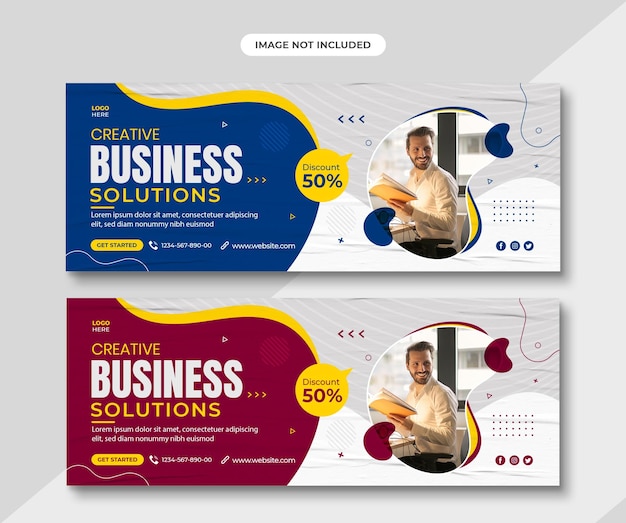 Promoção de negócios e modelo de capa corporativa do Facebook Design de postagem de banner relacionado a negócios
