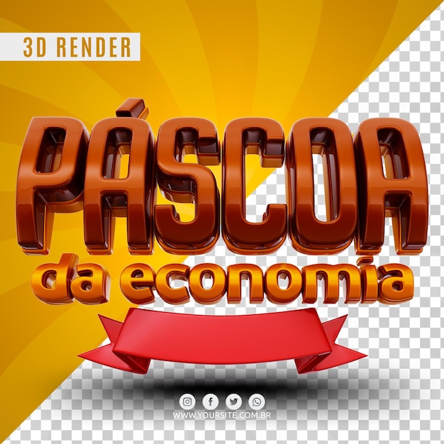 promoção de oferta de páscoa logotipo 3d para empresas