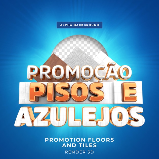 PSD promoção de pisos e telhas 3d