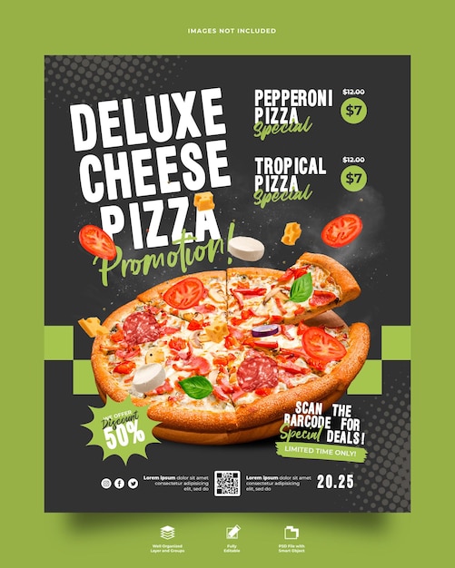 Promoção de Pizza de Queijo de Luxo
