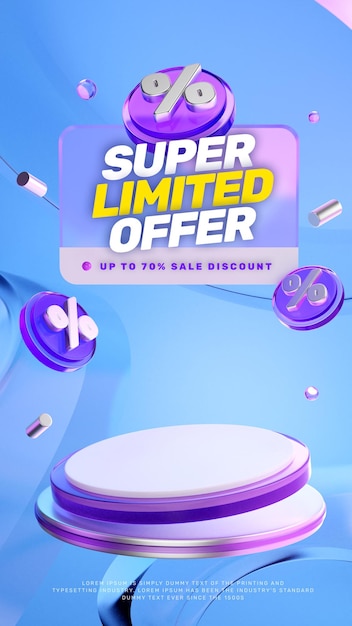 Promoção de pódio moderno e minimalista em 3D Glass Look