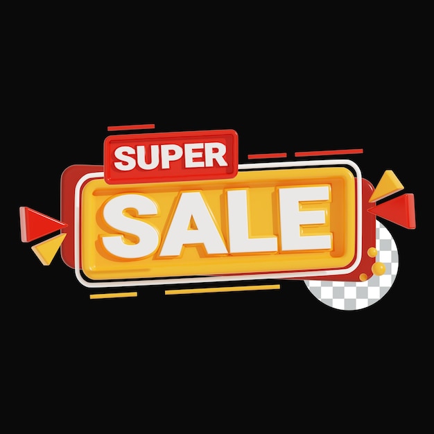 Promoção de Super Venda 3D cativante para mídias sociais