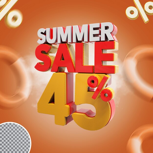 Promoção de verão 3d com 45% de desconto