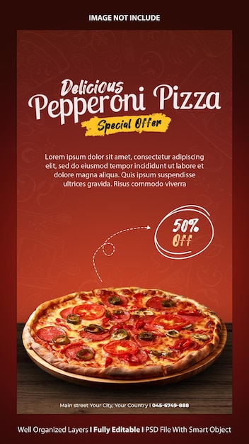 PSD promoção deliciosa pizza de pepperoni