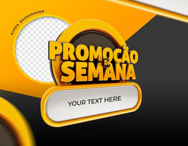 PSD promoção do banner 3d da semana no brasil