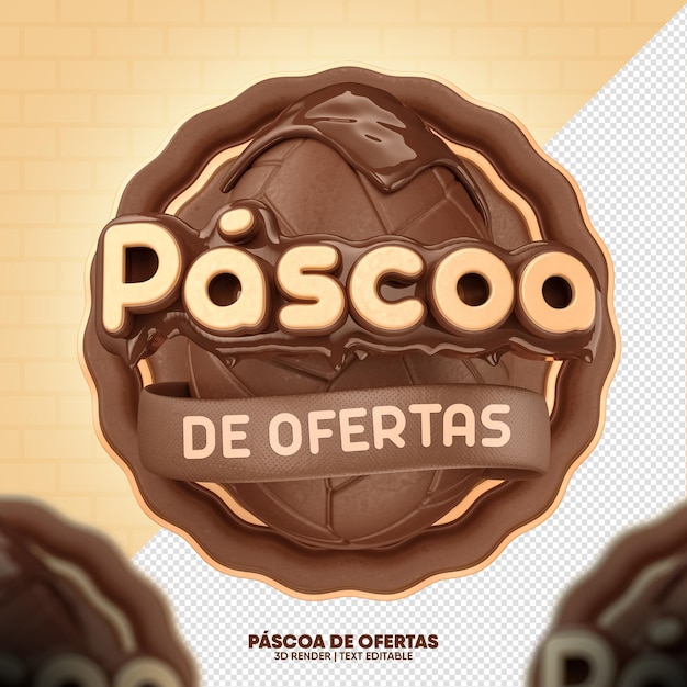 PSD promoção label easter oferece renderização 3d em português para campanha brasileira