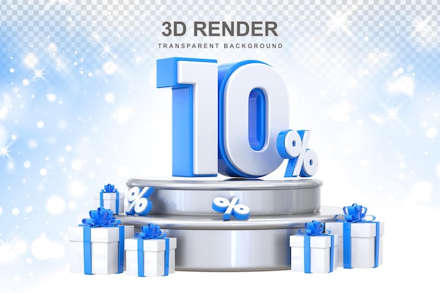 Promoción del 10 por ciento con regalo 3d