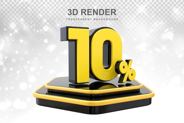 Promoción del 10 por ciento de venta con puesto en el podio