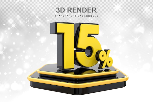 Promoción del 15 por ciento de venta con puesto en el podio