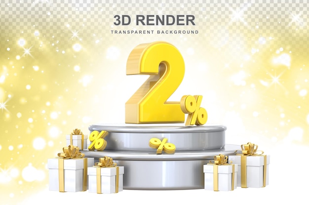 PSD promoción del 2 por ciento con regalo 3d