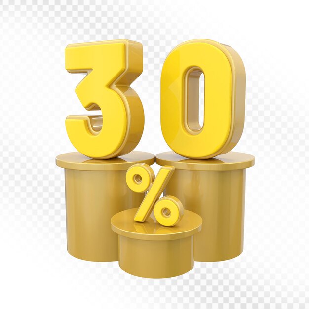 Promoción de 30 por ciento de descuento en podios de oro