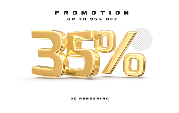 Promoción hasta 35 de descuento Banner 3d Gold