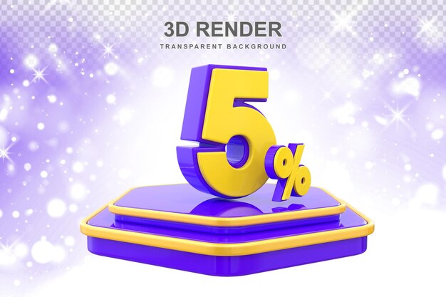Promoción del 5 por ciento de venta con puesto en el podio