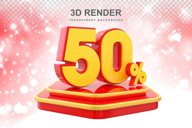 Promoción del 50 por ciento de venta con puesto en el podio