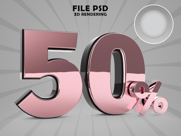 Promoción 50 gold 3d rendering