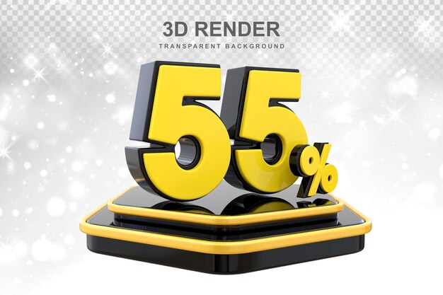 Promoción del 55 por ciento de venta con puesto en el podio