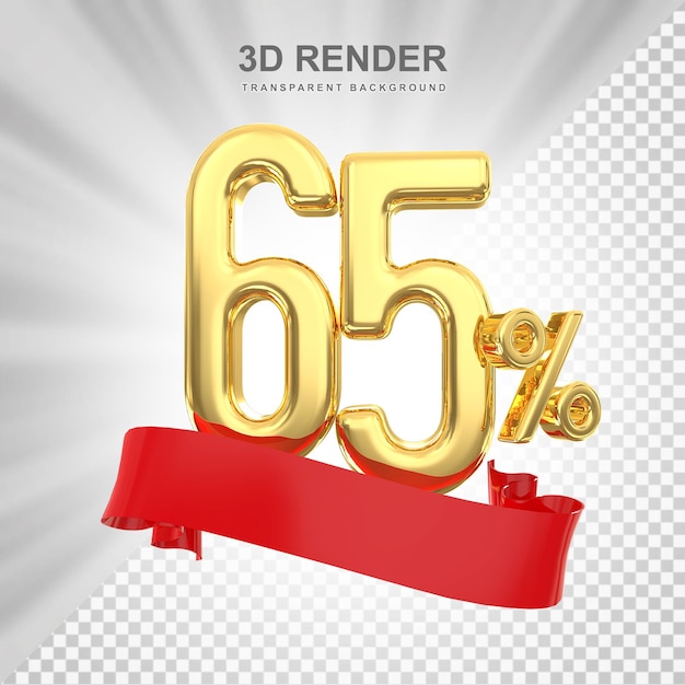 Promoción del 65 por ciento de venta 3d render