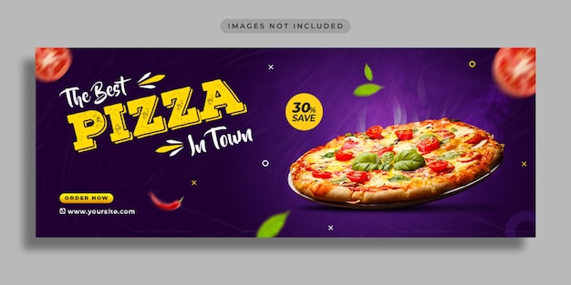 Promoción de alimentos en las redes sociales y plantilla de diseño de banners web