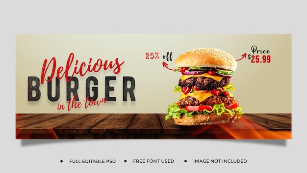 Promoción de alimentos en las redes sociales y plantilla de diseño de post de banner de Instagram