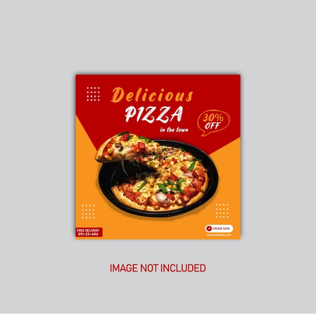Promoción de alimentos en redes sociales y plantilla de diseño de publicación de banner de Instagram