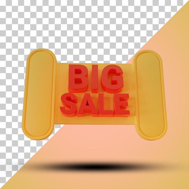 PSD promoción de banner de gran venta roja representación 3d de venta moderna