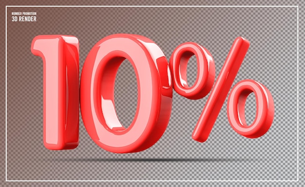 Promoción de descuento del 10 por ciento en rojo