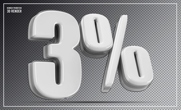 Promoción de descuento del 3 por ciento en renderizado en 3D
