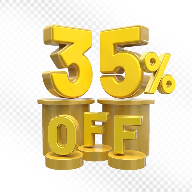 Promoción de descuento del 35 por ciento en los podios de oro