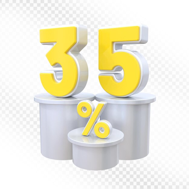 Promoción de descuento del 35 por ciento en los podios