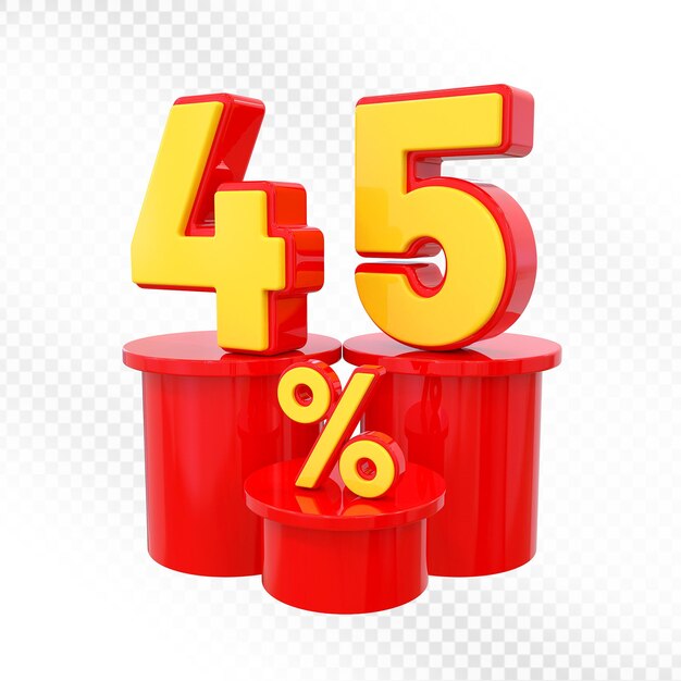 Promoción de descuento del 45 por ciento en los podios rojos