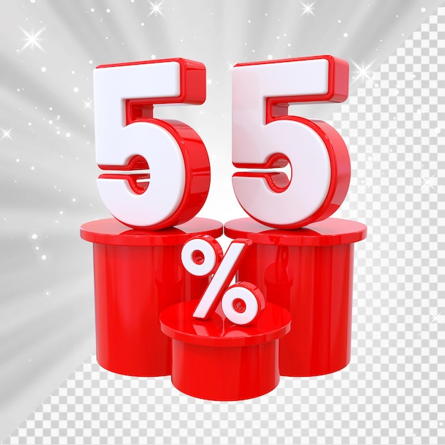 Promoción de descuento del 55 por ciento en los podios rojos