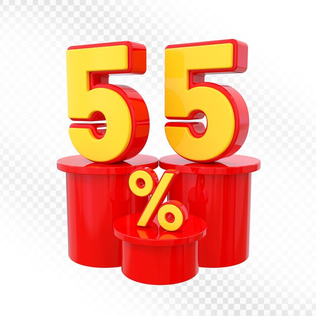 Promoción de descuento del 55 por ciento en los podios rojos