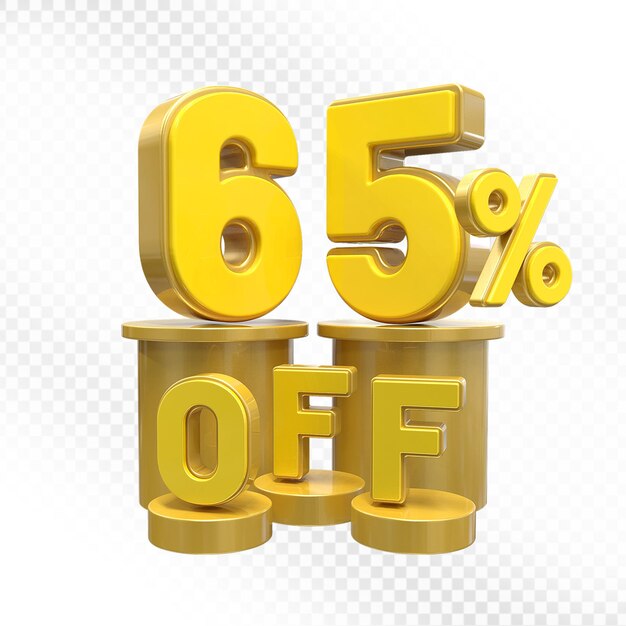 Promoción de descuento del 65 por ciento en podios de oro