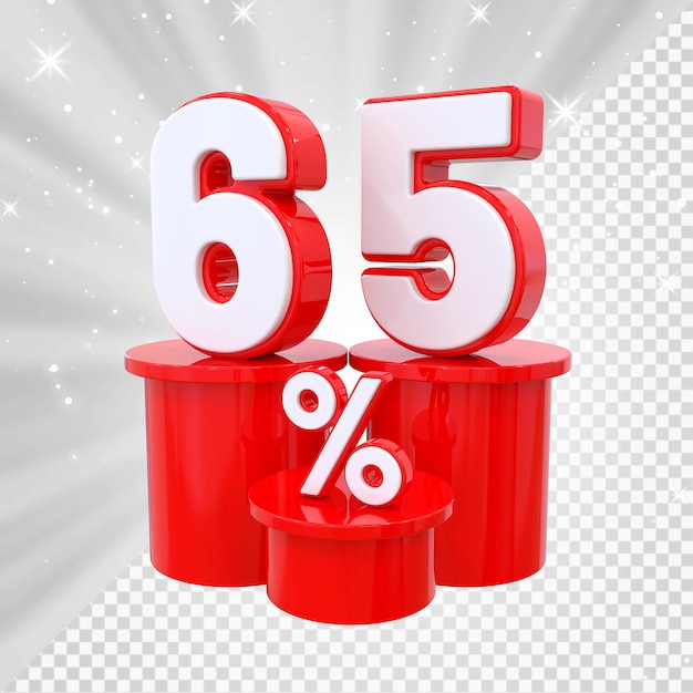 Promoción de descuento del 65 por ciento en los podios rojos