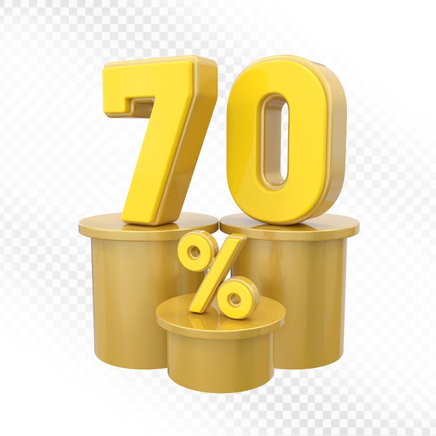 Promoción de descuento del 70 por ciento en podios de oro