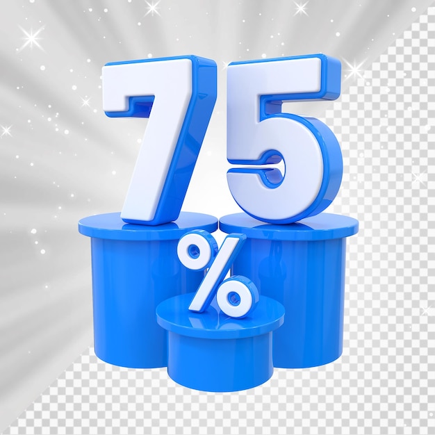 Promoción de descuento del 75 por ciento en los podios azules