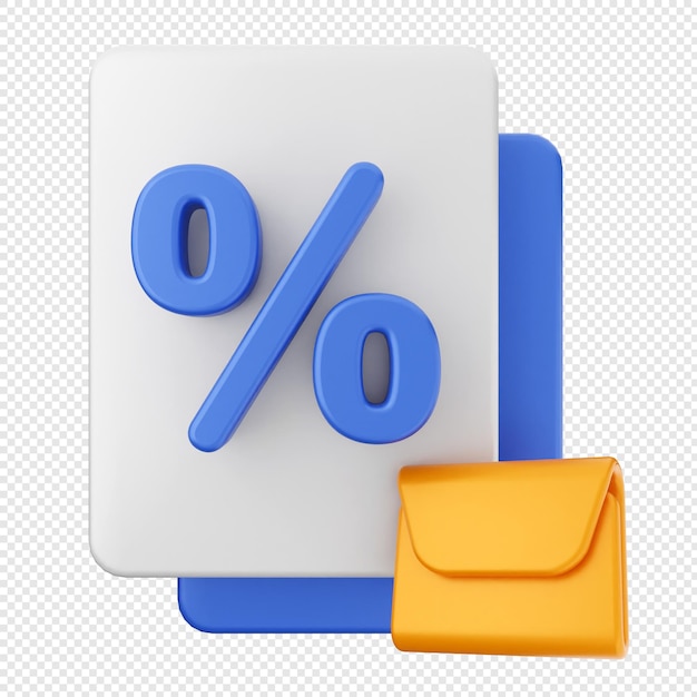 Promoción de descuento de mensajes de correo electrónico 3D