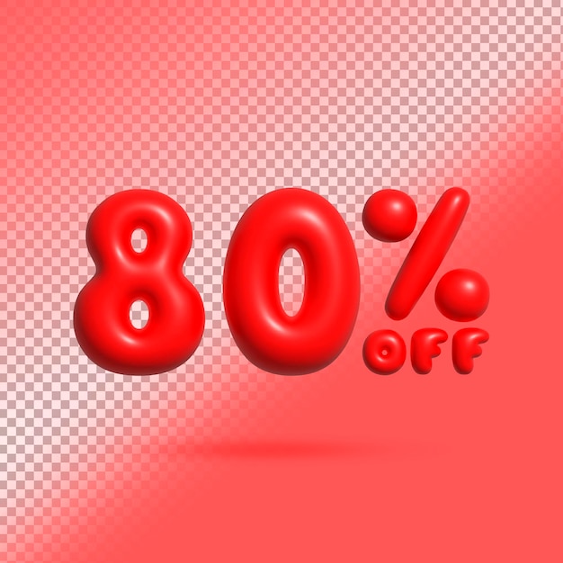 Promoción de descuento rojo de 80 dólares