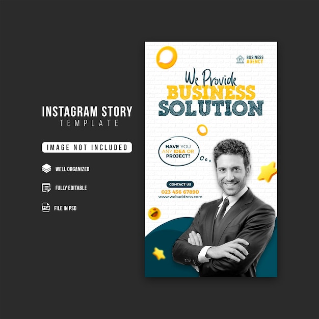 Promoción empresarial y plantilla de diseño de historia corporativa de instagram